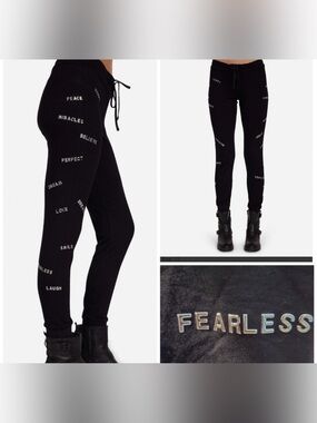 Lauren Moshi Jess Stud Affirmations jogger leggings